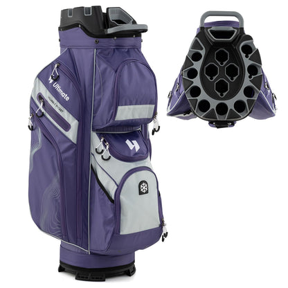 Golfbag – Golf Tas – Cartbag – Golftas – Draagtas – 14 Compartimenten – Waterafstotend Met Regenhoes – Violet