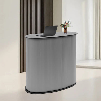 Black Detachable Service Counter with Carry Bag, Portable Plastic Lectern (49.9 KG Capacity) for Product Demonstrations & Business Meetings