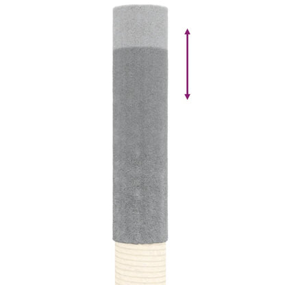 Krabpaal – Kattenboom – Kattentoren – Krabmeubel – Kattenhuis – Verstelbare Hoogte 277-303 cm – Natuurlijk Sisal & Zacht Pluche – Lichtgrijs