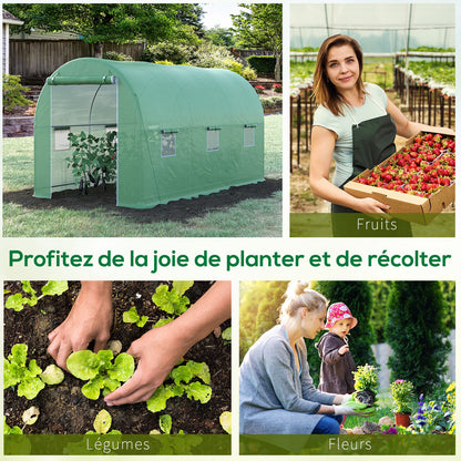 Tuinkas – Kasje – Groentekas – Plantenkas – Tunnelkas – Groen – 8 m² – Versterkt Stalen Frame – Insectengaas Ramen