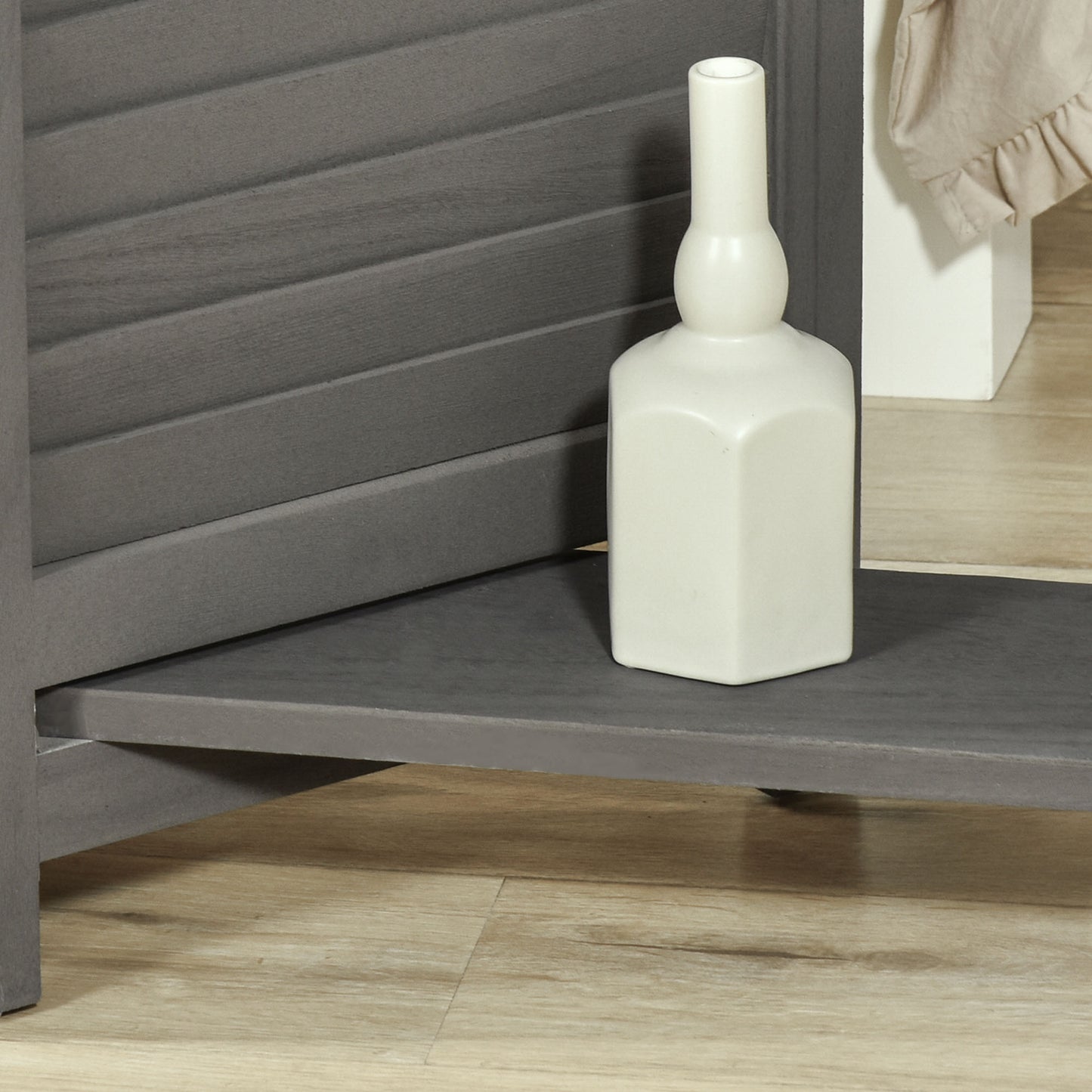 Kamerverdelerscherm – Kamerscherm – Roomdivider – Scheidingswand – Paravent – 4 Panelen – Paulownia Hout – Inclusief 3 Planken – Inklapbaar – Grijs