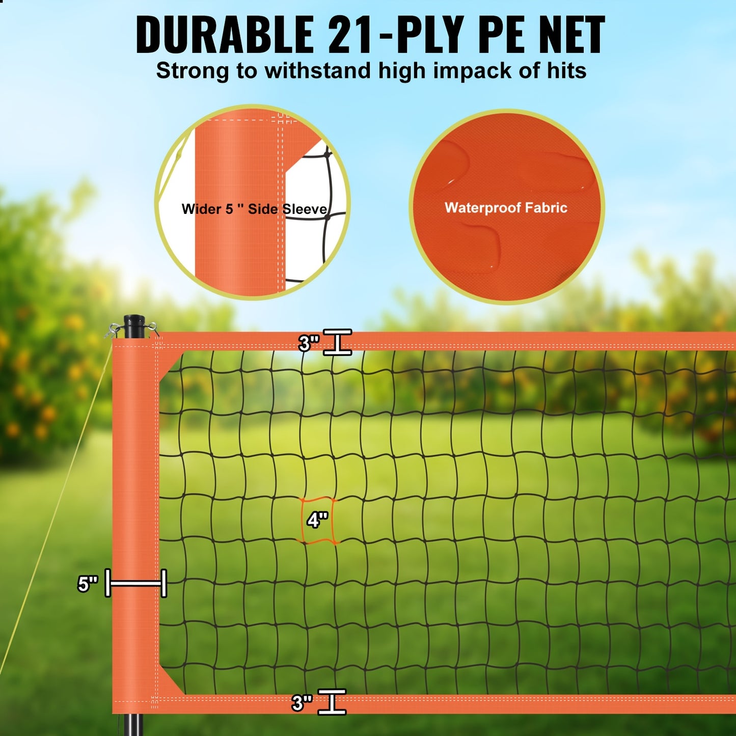 Outdoor Volleybalset – Volleybalnet – Volleybalspel – Volleybalveld – Strandvolleybal – Verstelbare Aluminium Palen – Weerbestendig Net