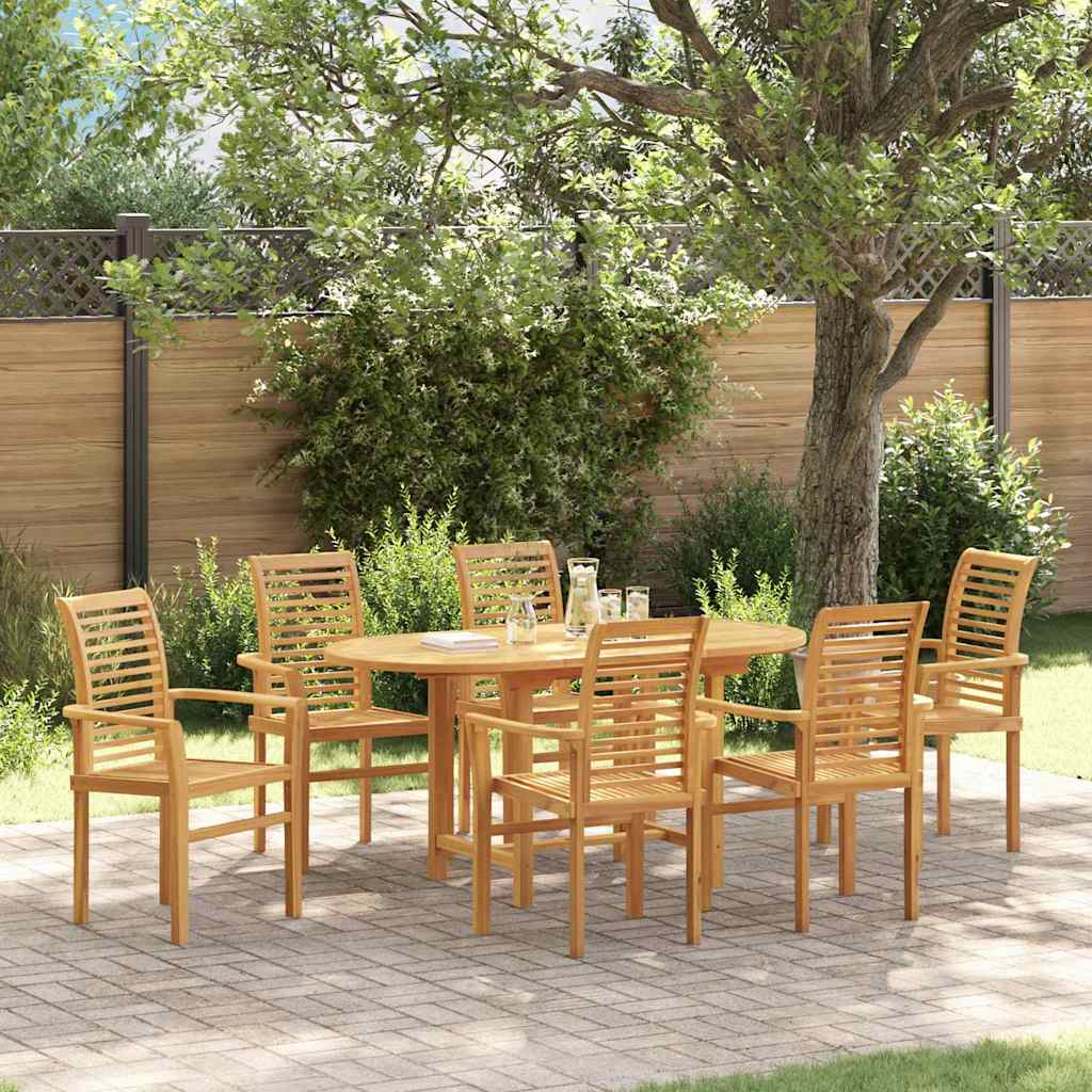 Tuinset – Dining Set – Bistroset – Loungeset – Tuinmeubelset – Massief Acaciahout – 7 Persoons – Weerbestendig – Ergonomisch Comfort