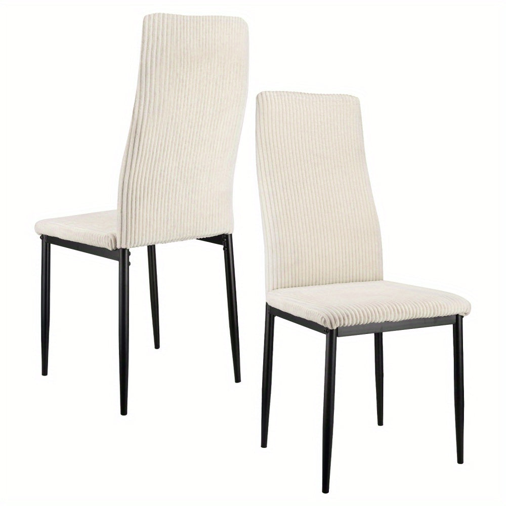 Eetkamerstoelen – Stoelen – Dining Stoelen – Bureau Stoelen – Kamerstoelen – Hoge Rugleuning – Metalen Frame – Comfortabele Bekleding – Set Van 4