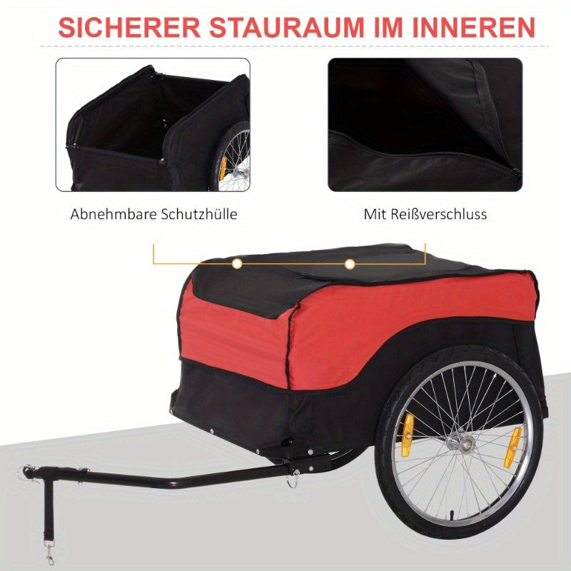 Fietsaanhanger – Transportaanhanger – Cargo Trailer – Bakfiets Aanhanger – Bagage Trailer – Compact En Lichtgewicht – Weerbestendig Kunststof Metalen Frame