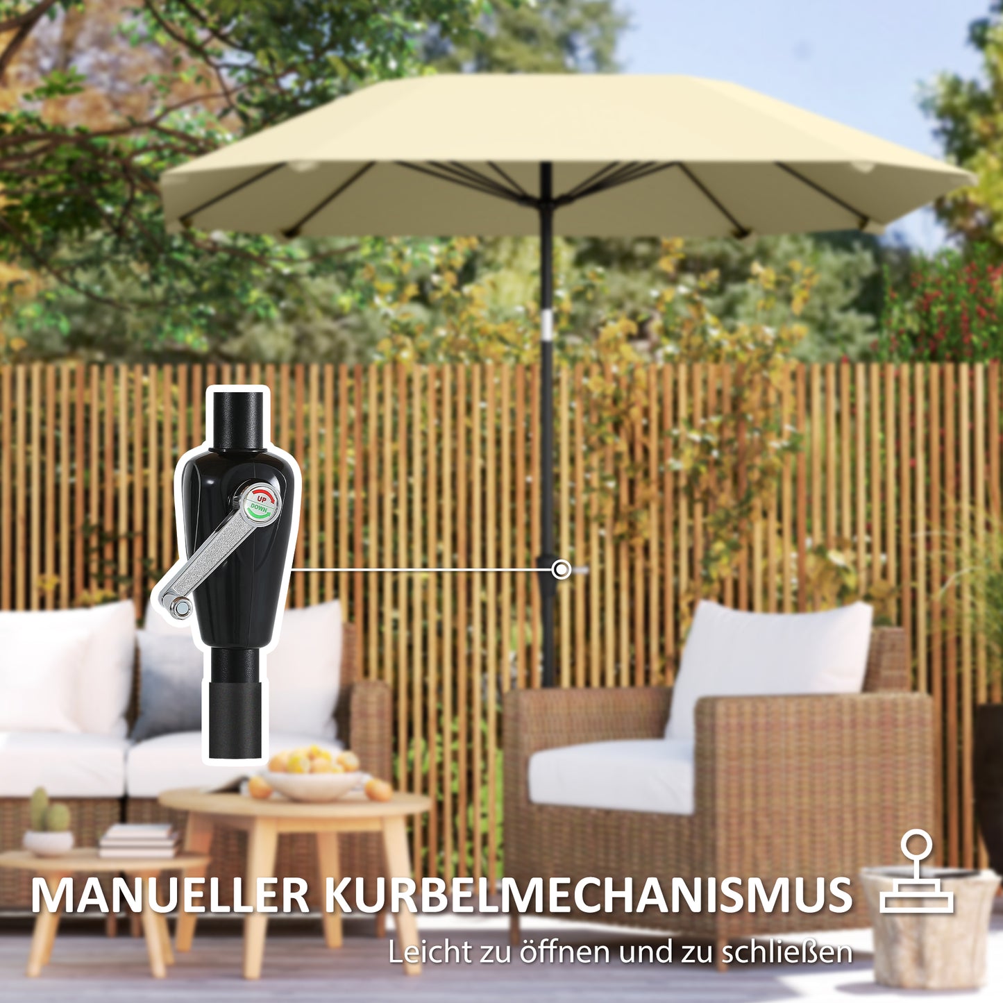 Zonnewering – Parasols – Tuinparasol – Schaduwparasol – Terrasparasol – 2,3 Meter – Verstelbare Kanteling