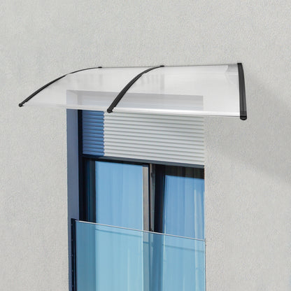Deurzonwering – Deurluifel – Voordeurkap – Overkapping – Zonwering – Duurzaam PC/PP Materiaal – 200 cm Breed – Modern Gebogen Design – UV- en Weerbestendig – Makkelijke Wandmontage
