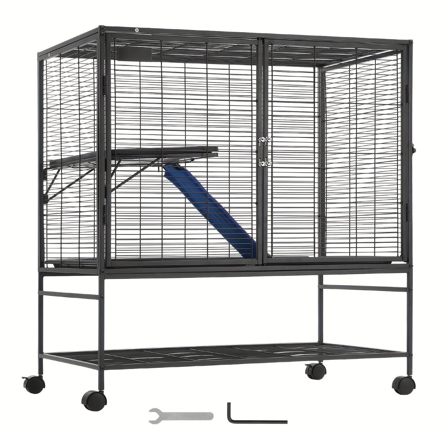 Dierkooi – Kleindierkooi – Kooien – Kleine Huisdieren Kooi – Fret Kooi – 164 cm Hoog – Metalen Constructie Met Wielen