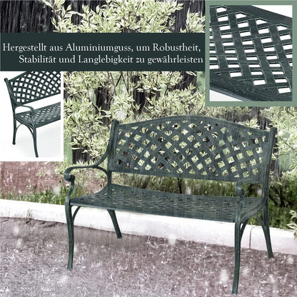Tuinbank – Buitenbank – Parkbank – Zitelement – Aluminium Bank – Weerbestendig – Ruimte voor 2 Personen – Ergonomisch Design