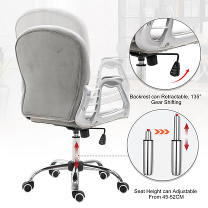 Bureaustoel – Ergonomische Stoel – Office Chair – Draaistoel – Bureau Stoel – Roze PU Bekleding – Verstelbare Hoogte 95-105 cm – Max 120 kg Belastbaar