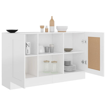 Sideboard White 120x30.5x70 cm Engineered Wood Side Cabinet Organizer Storage Cabinet Storage Box for Bedroom, Living Room, Bathroom, Home Furniture