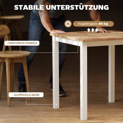Eettafel – Tafel – Meubel – Klaptafel – Eethoek – Rubberhout – Compact 69x69 cm – Stevig en Duurzaam