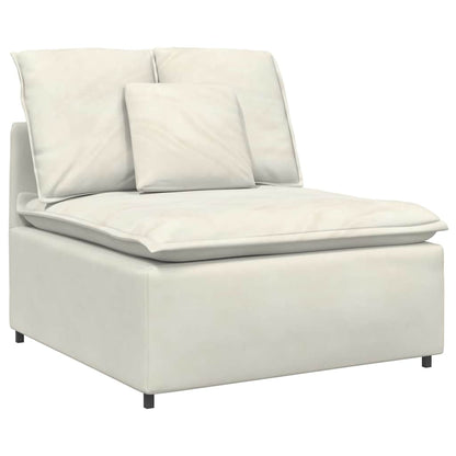Hoekbank – Modulaire Bank – Loungeset – Zitbank – U-Bank – Fluwelen Bekleding – Stevig Metaalframe – Crèmekleur