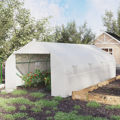 kasgebouw – tunnelkas – plantenkas – groentekas – serre – wit – 6 x 3 x 2 meter – stalen frame met PE-folie 140 g/m²
