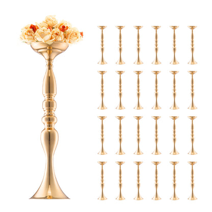 Bloemvaas – Bloemenstandaard – Siervaas – Tafelvaas – Bloemhouder – Metaal – Gouden Afwerking – 50 cm Hoog