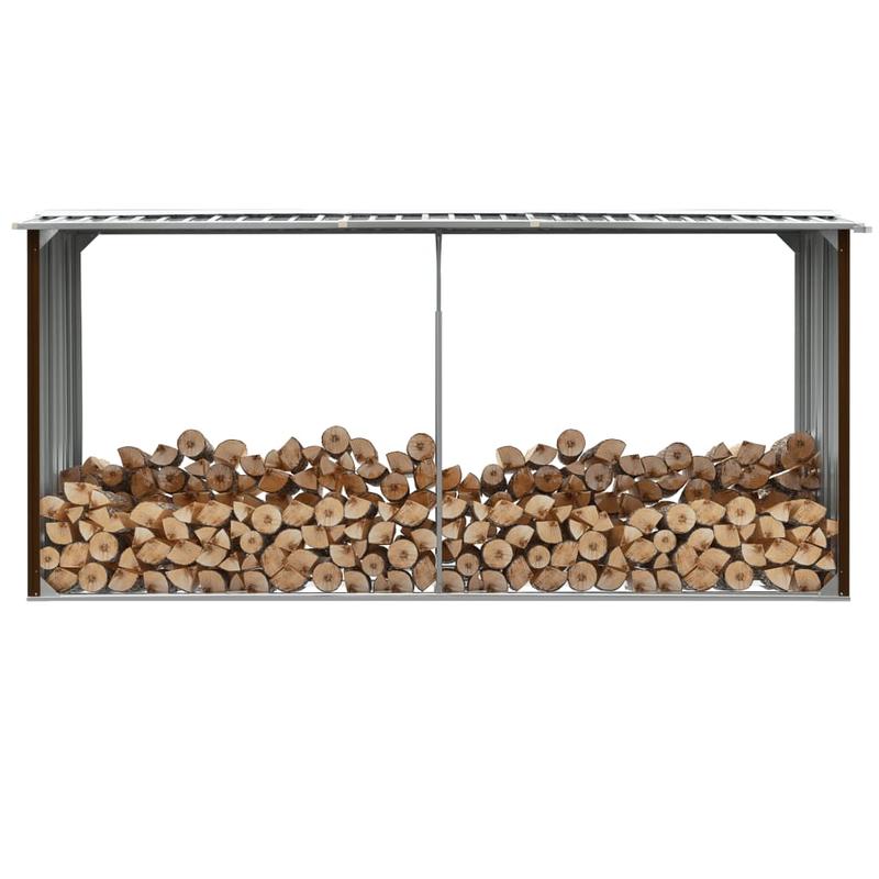 Houtopslagrek – Brandhoutrek – Haardhoutopslag – Houtrek – Houtopslag – Gegalvaniseerd Staal – Extra Lang 330x92x153 cm – Weerbestendig Met Verhoogde Basis