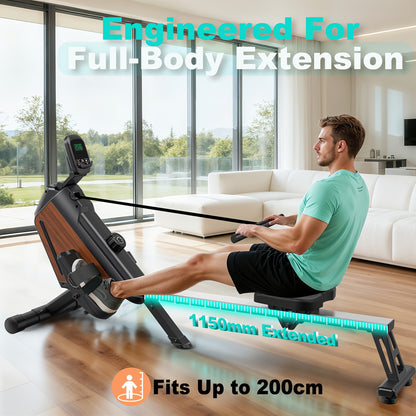 Roeitrainer – Roeimachine – Fitnessapparaat – Hometrainer – Inklapbare Roeimachine – 16 Instelbare Weerstanden – Draagvermogen 160 Kg – Stil Magnetisch Weerstandssysteem