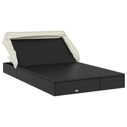 2-persoons Ligstoel – Tweezits Strandstoel – Buitenbank – Zonnescherm Stoel – Opvouwbare Relaxstoel – Inklapbaar Zonnedak – Weerbestendig Materiaal – 213x118x97 cm