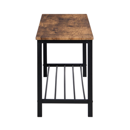 Eettafelset – 6-Delige Diningset – Stoelenset – Bank En Tafel – Houten Eettafel – Industrieel Design – Duurzaam MDF En Stalen Frame – Compact Met Opbergruimte