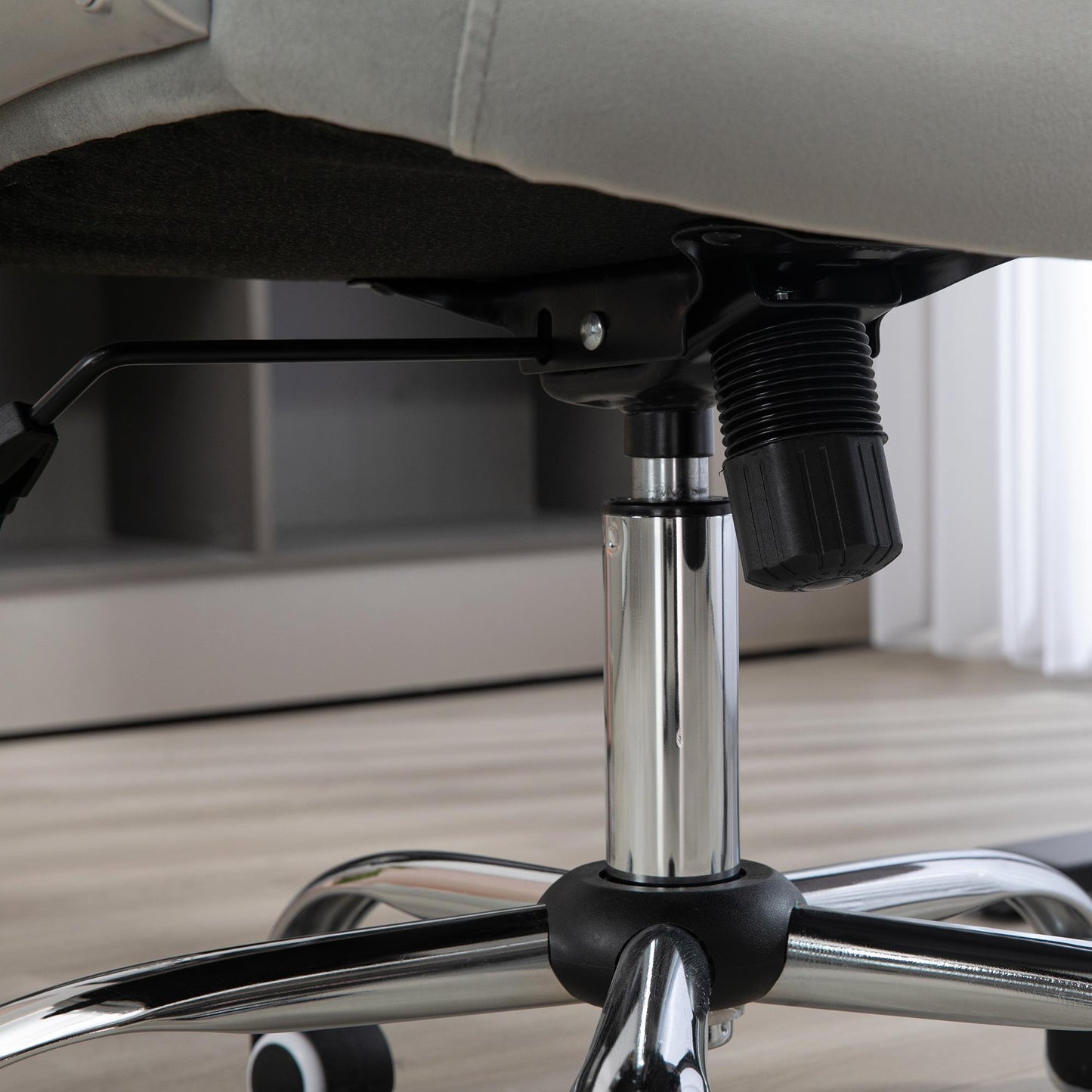 Ergonomische Bureaustoel – Comfortabele Werkstoel – Draaistoel – Bureaustoel Met Schommelfunctie – Verstelbare Zithoogte – Lichtgrijs Polyester – Max. 120 kg Belastbaar – Ademend En Stevig