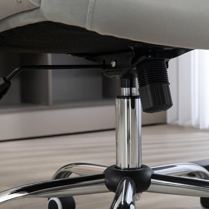 Ergonomische Bureaustoel – Comfortabele Werkstoel – Draaistoel – Bureaustoel Met Schommelfunctie – Verstelbare Zithoogte – Lichtgrijs Polyester – Max. 120 kg Belastbaar – Ademend En Stevig