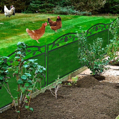 5-Delige Zware Metalen Tuinafsluiting – Rustiek Zwart, Dierenspeelruimte & Barrière – Weerbestendig, Decoratief Scrollwerk, Binnen en Buiten