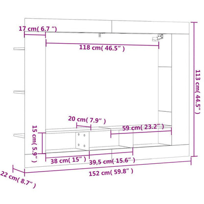 TV-Meubel – TV-Kast – TV-Meubelset – TV-Standaard – Lowboard – Betonlook Grijs – Stalen Frame – Houten Constructie – Geschikt Tot 60 Inch – Compact & Duurzaam