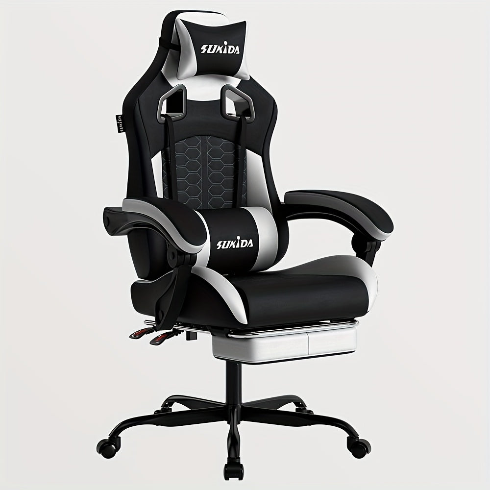 Gamingstoel – Gamestoel – Gaming Chair – Game Stoel – Bureaustoel – Ergonomisch Ontwerp – Verstelbare Voetsteun