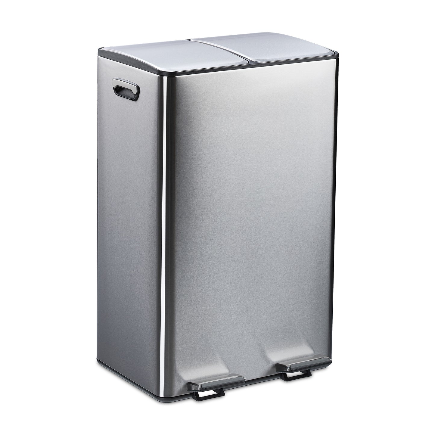 Trash Can in Silver/Black - 2x 30 Liter