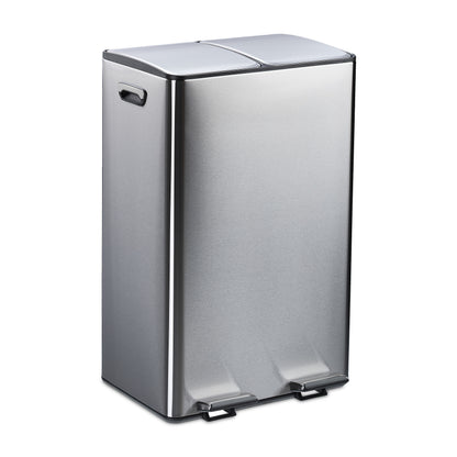 Trash Can in Silver/Black - 2x 30 Liter
