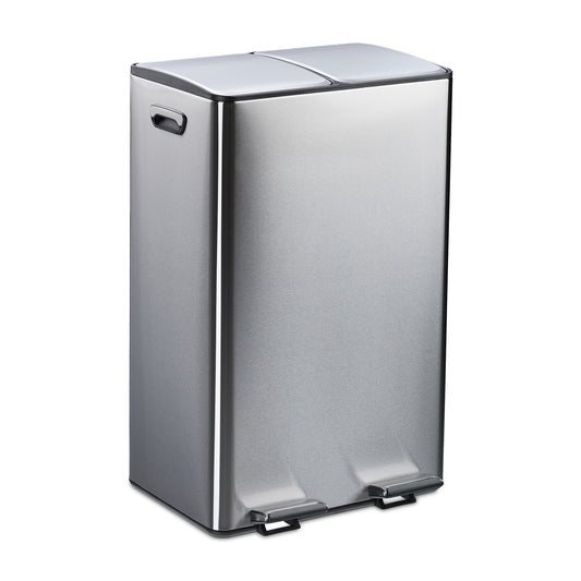 Trash Can in Silver/Black - 2x 30 Liter