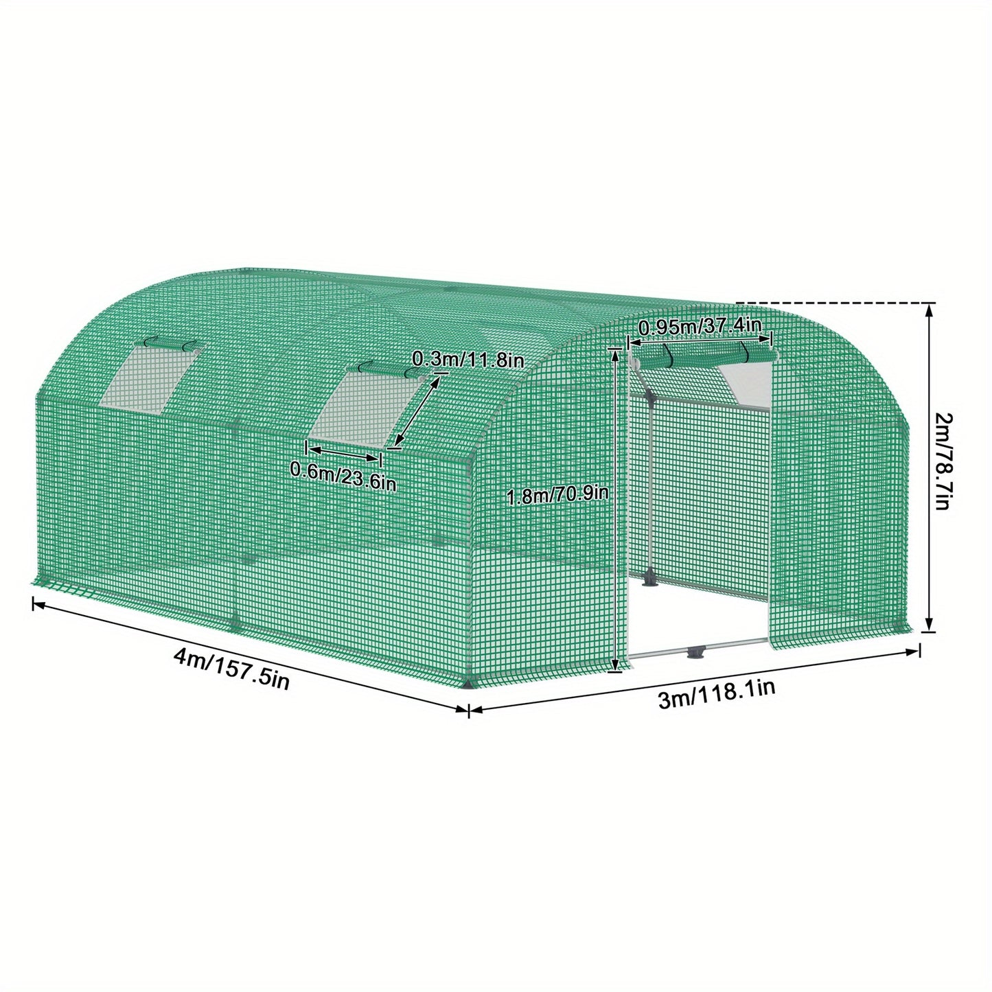 Kasje voor Tomaten – Serre – Kweekkas – Tuinkas – Groentekas – 3x4x2 Meter – Gegalvaniseerd Stalen Frame – HDPE/Ldpe Folie