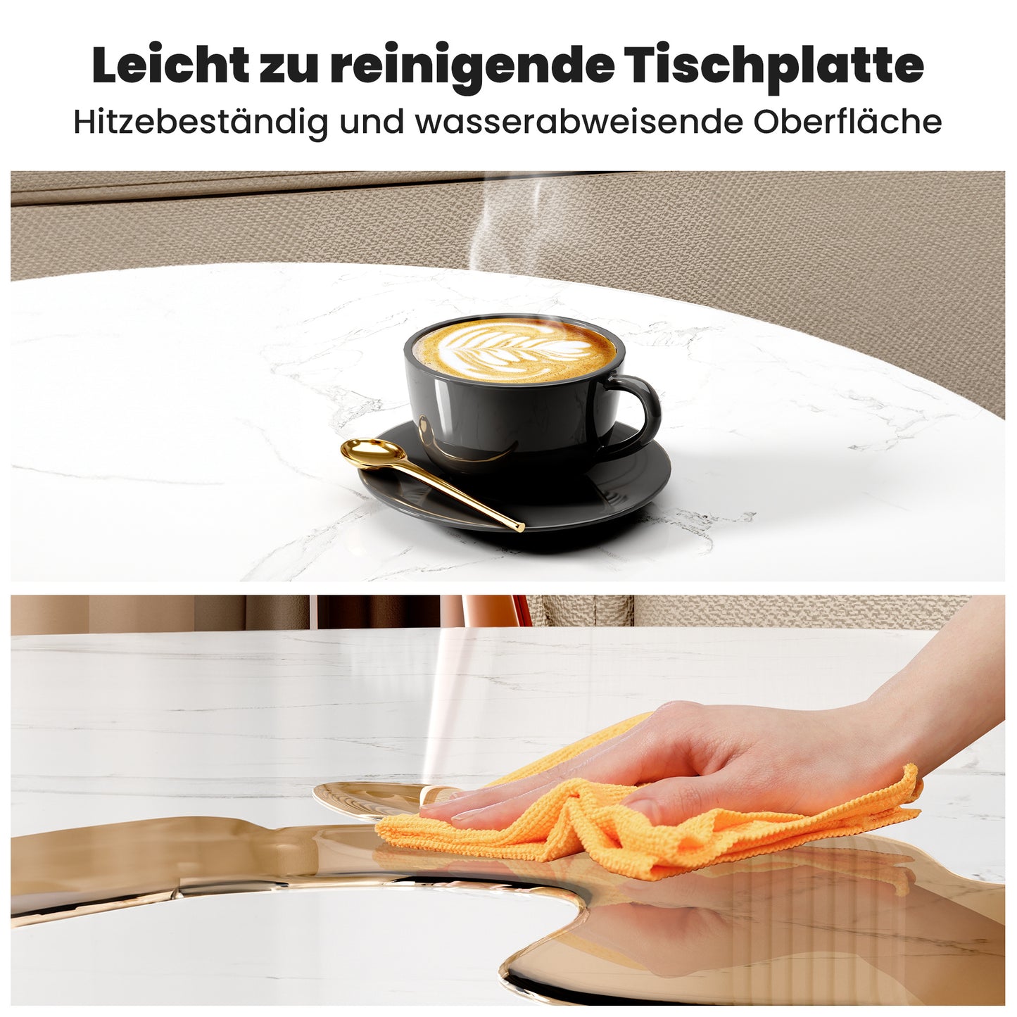 Koffietafeltjes – Bijzettafels – Salontafels – Tuin Tafeltjes – Balkon Tafels – Set Van 2 – Marmeren Blad – Lichtgewicht Aluminium Frame