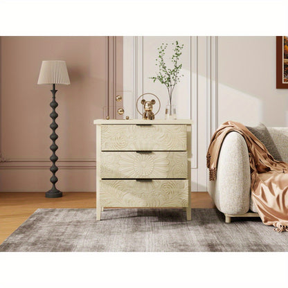 Ladekast – Dressoir – Opbergkast – Ladekast Met Drie Lades – Kast Met Verwisselbare Ladefronten – Natuurlijke Kleur – Ruim Opbergvolume – Duurzame Stevige Constructie