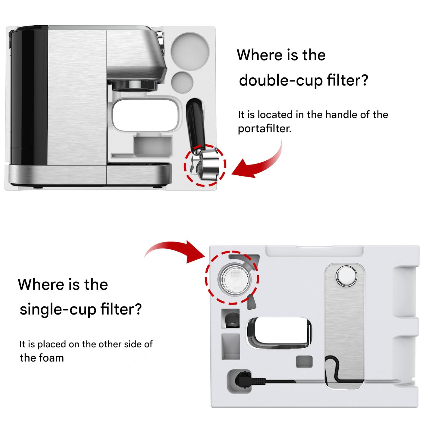 Espressomachine – Koffiezetter – Espressoapparaat – Cappuccinomachine – Melkopschuimer – 20-Bar Italiaanse Pomp – Roestvrij Stalen Behuizing 1,3L Reservoir