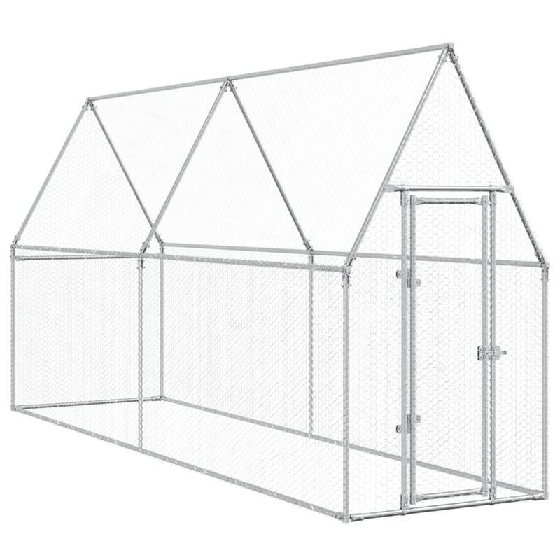 Kippenren – Kippenhok – Hennenhok – Kipren – Kippenkooi – Gegalvaniseerd Staal – 400x100x190 cm – Goede Ventilatie – Weerbestendig