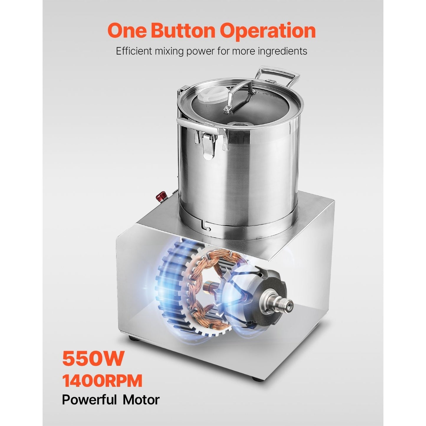 Blender – Foodprocessor – Groentesnijder – Hakmolen – Keukenmachine – 4L Inhoud – Roestvrijstalen S-messen – 550W Krachtige Motor