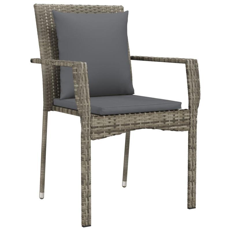 Tuinset – Tuinstoelen – Buitenmeubels – Terrasmeubelen – Polyrattan Stoelen – Weerbestendig Materiaal – Inclusief Comfortabele Kussens – Grijs