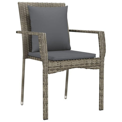 Tuinset – Tuinstoelen – Buitenmeubels – Terrasmeubelen – Polyrattan Stoelen – Weerbestendig Materiaal – Inclusief Comfortabele Kussens – Grijs