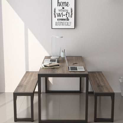 Vierpersoons Tafelset – Eettafelset – Tuinset – Keukentafel – Balkonset – Waterbestendig Tafelblad – Compact Stalen Frame