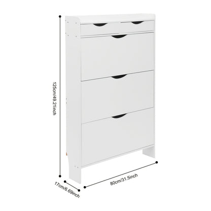 Schoenenkast – Schoenenrek – Schoenenopberger – Opbergkast – Schoenenmeubel – Modern Wit – MDF Materiaal – Flip-Laden Design – Ruimte voor 13+ Paar Schoenen – Muurbevestiging Mogelijk