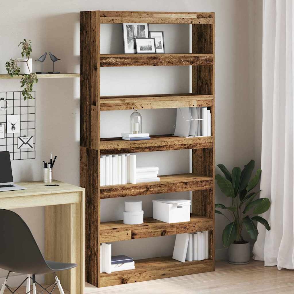 Boekenplank – Wandplank – Wandrek – Boekenrek – Wandopberger – 6 Niveaus – Rustiek Hout