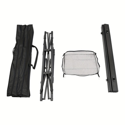 35.4*20*17.7 -25.6 Inch Folding Camping Table Aluminum Barbecue Table + Mesh Pocket For Camping, Fishing, Picnic, Barbecue, Party, Total Load Capacity 30.0 KG