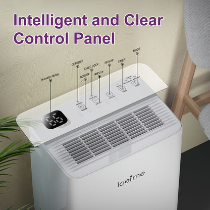 Luchtontvochtiger – Vochtvreter – Dehumidifier – Vochtopnemer – Wasdroger – 12L per dag – Digitaal Display – 24-uurs Timer – Continue Afvoer – Wit