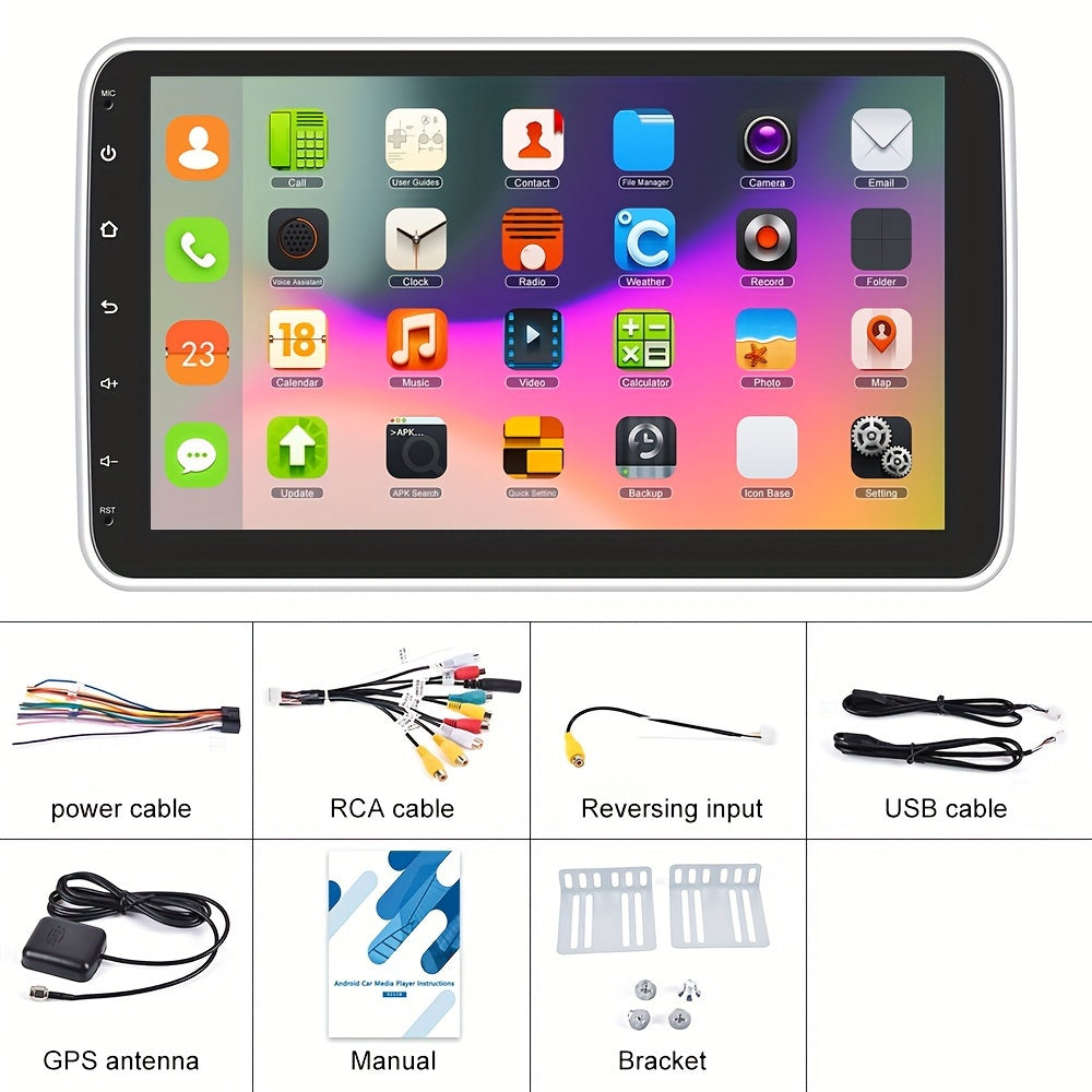Autorradio – Car Stereo – Autoradio Android – 1-DIN Radio – Auto Multimedia – 10 Inch Touchscreen – Android 13 Besturingssysteem – WiFi & Mirror Link