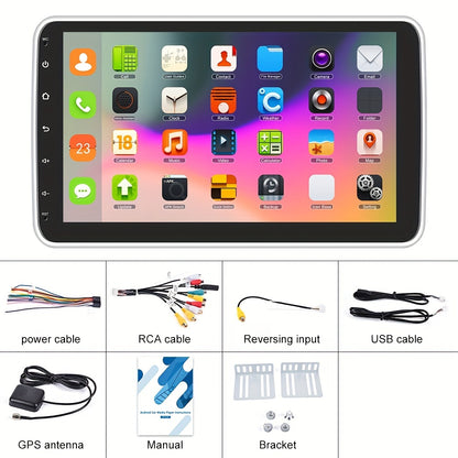 Autorradio – Car Stereo – Autoradio Android – 1-DIN Radio – Auto Multimedia – 10 Inch Touchscreen – Android 13 Besturingssysteem – WiFi & Mirror Link