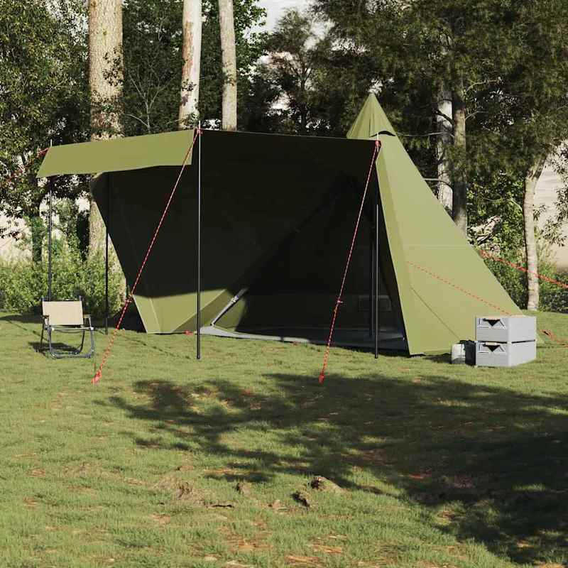 6-Person Tipi Tent High Quality Olive Green - Lightweight Easy Setup Camping Tent with Zippered Doors & Ventilation, Spacious Outdoor Shelter for Family Camping, Hiking, Picnics, Campers Accessories