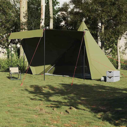 6-Person Tipi Tent High Quality Olive Green - Lightweight Easy Setup Camping Tent with Zippered Doors & Ventilation, Spacious Outdoor Shelter for Family Camping, Hiking, Picnics, Campers Accessories