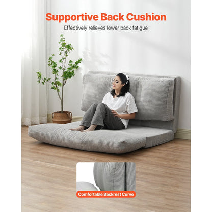 Vouwbank – Slaapbank – Klikklapbank – Bedbank – Loungestoel – Lichtgrijs – Wasbare Hoes – Hoogwaardig Schuim