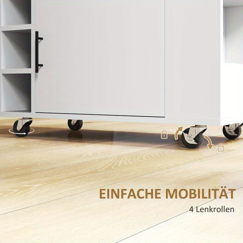 Keukentrolley – Keukenkast – Serveerwagen – Rolwagen – Opbergtrolley – Compact Werkblad – Duurzaam Hout, Metaal en Kunststof